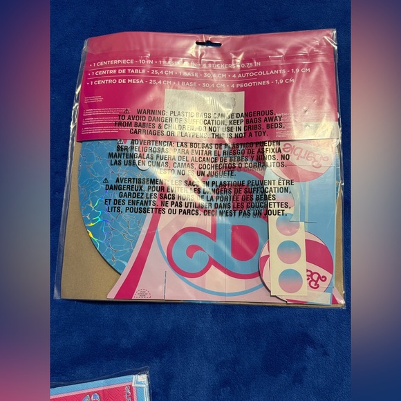 Barbie Set of Beach Party Supplies Pink Blue Party City NWT - Picture 10 of 15